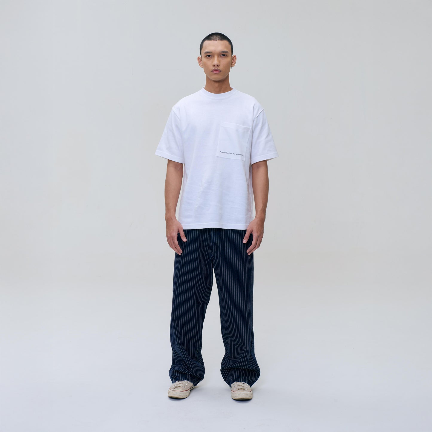 INDIGO T-SHIRT IN WHITE