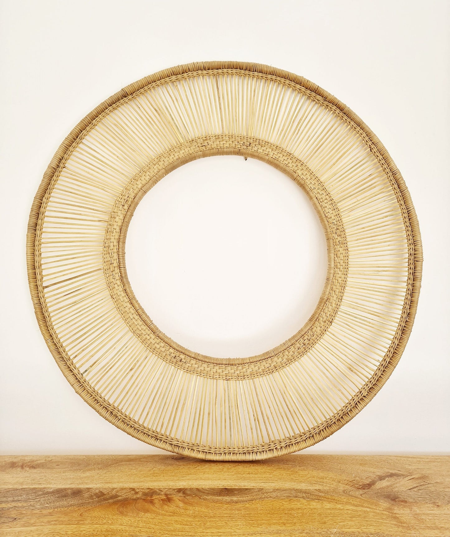 Malawian Rattan Round Mirror Frame (only)