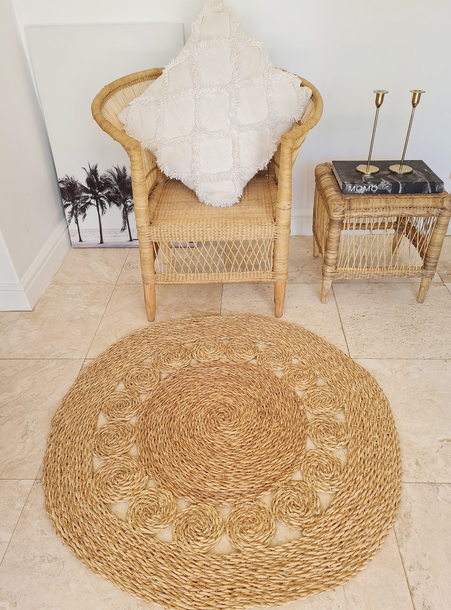 Hand Made Natural Palm Rug