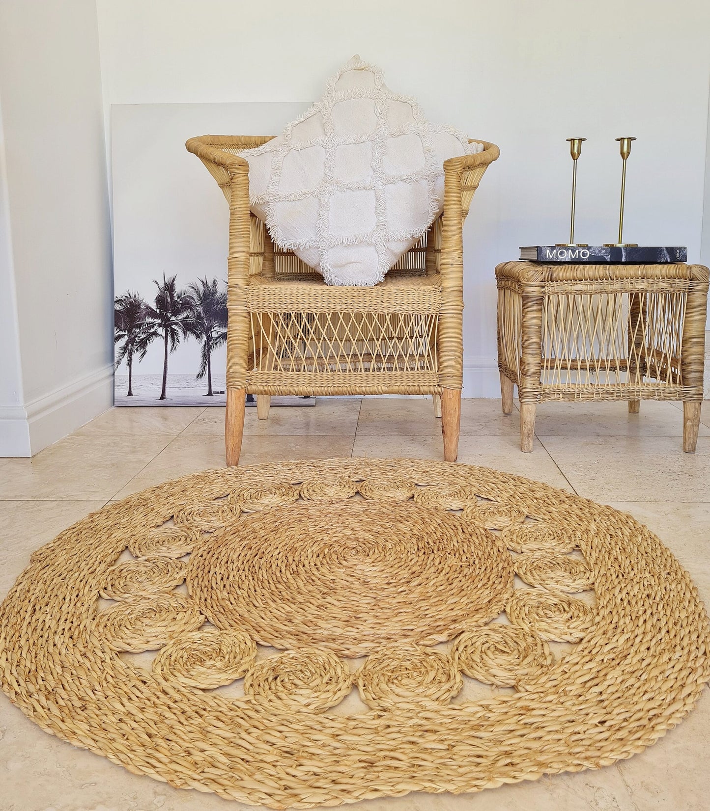 Hand Made Natural Palm Rug
