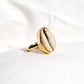 Cowrie shell ring– Brass