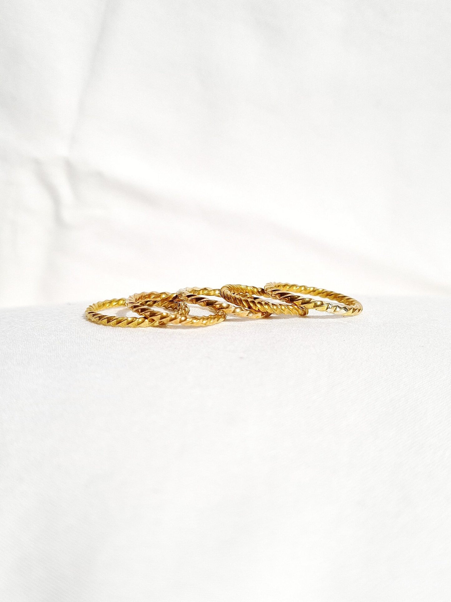 Brass wave stack ring