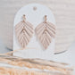Beige leaf - handmade clay earrings