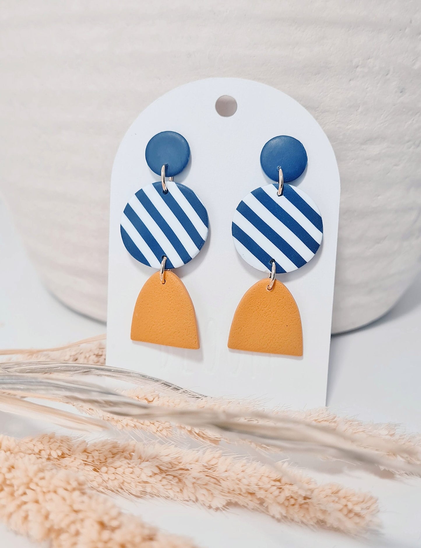 3 tier handmade clay earrings