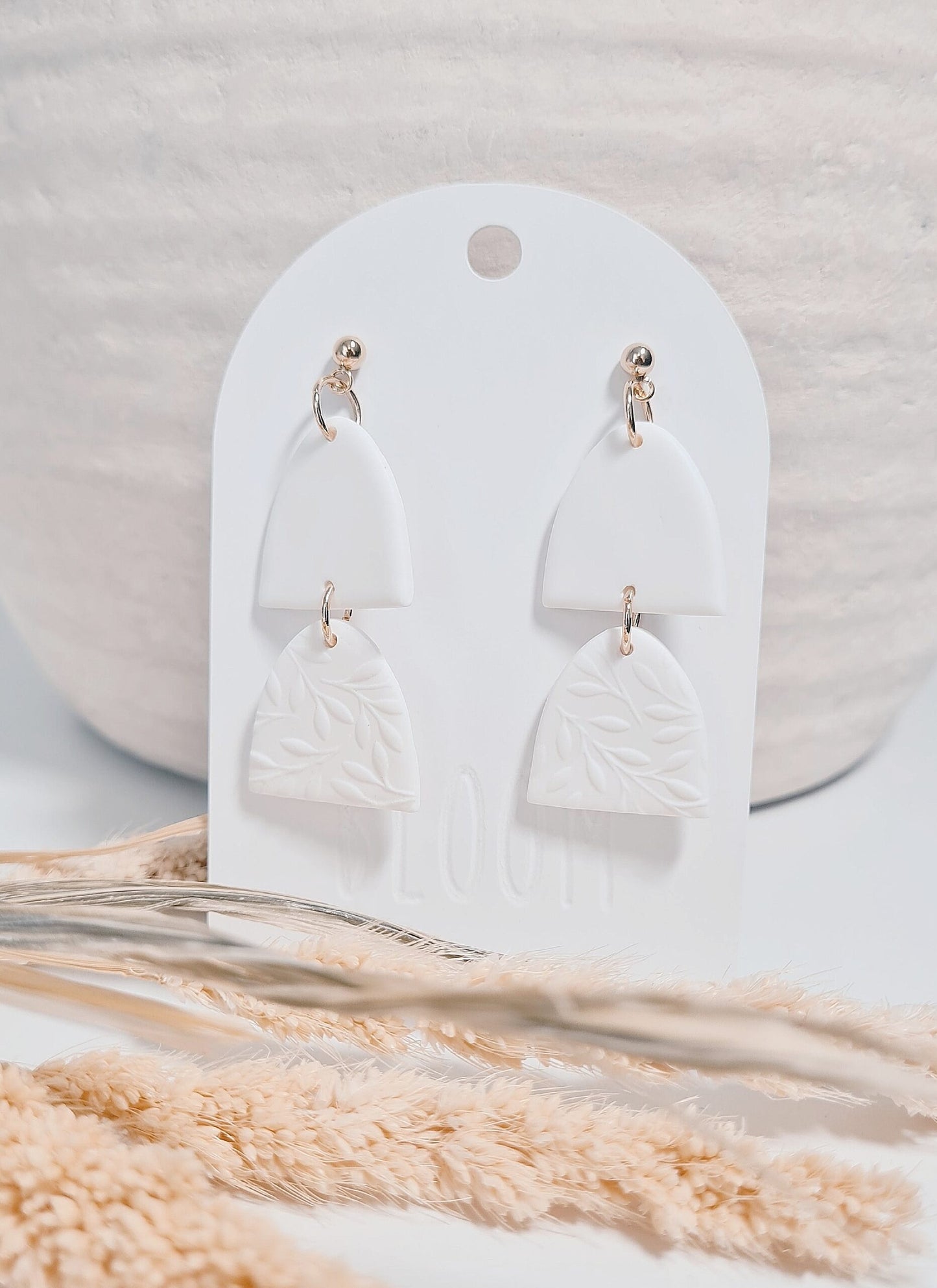 Elegant handmade clay earrings