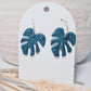 Green leaf - handmade clay earrings