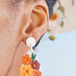 Handmade floral clay earrings