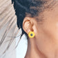 Sunflower - handmade clay earrings