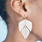 Beige leaf - handmade clay earrings