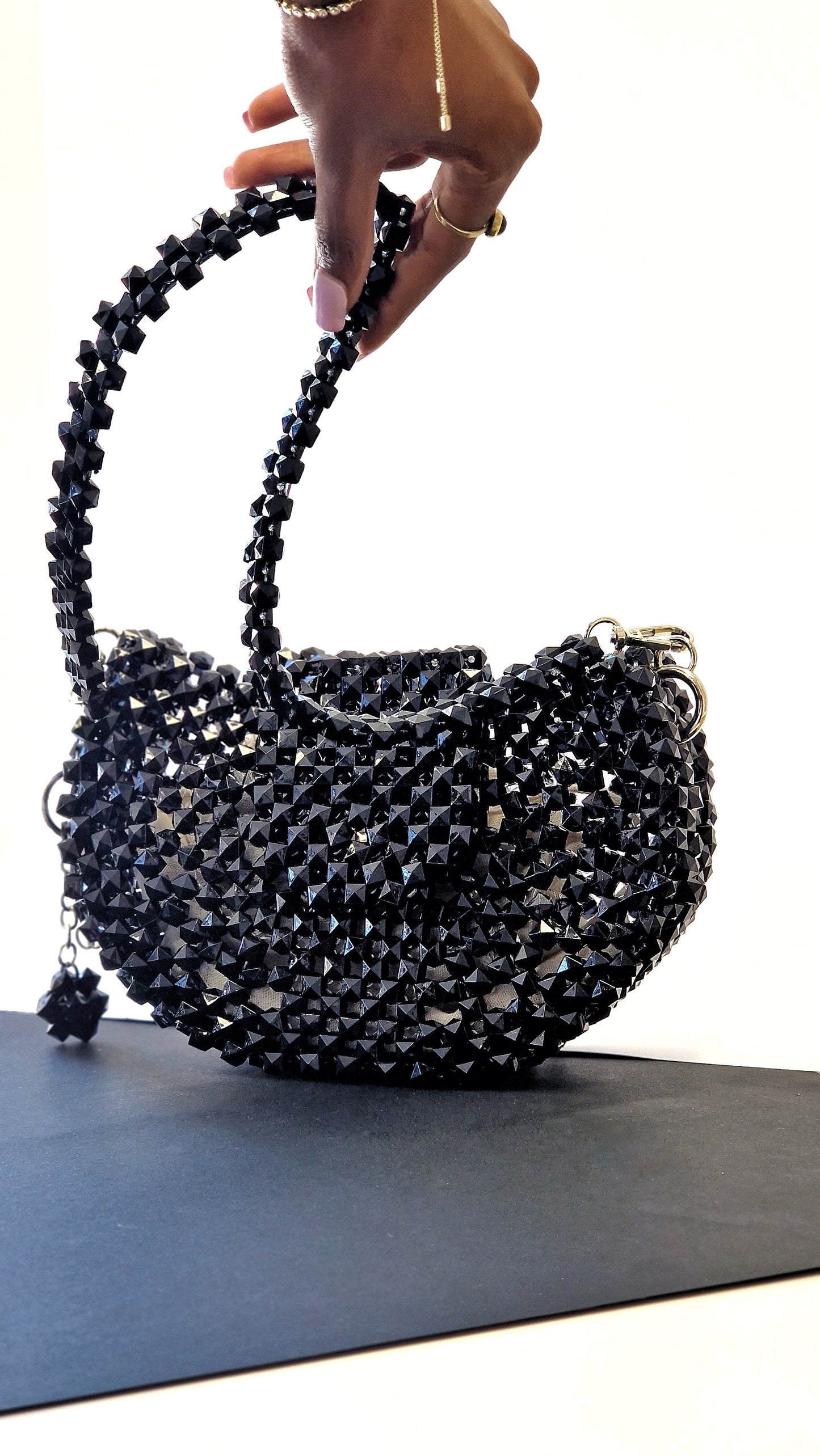 Sunset black beaded bag by Phiona's Touch