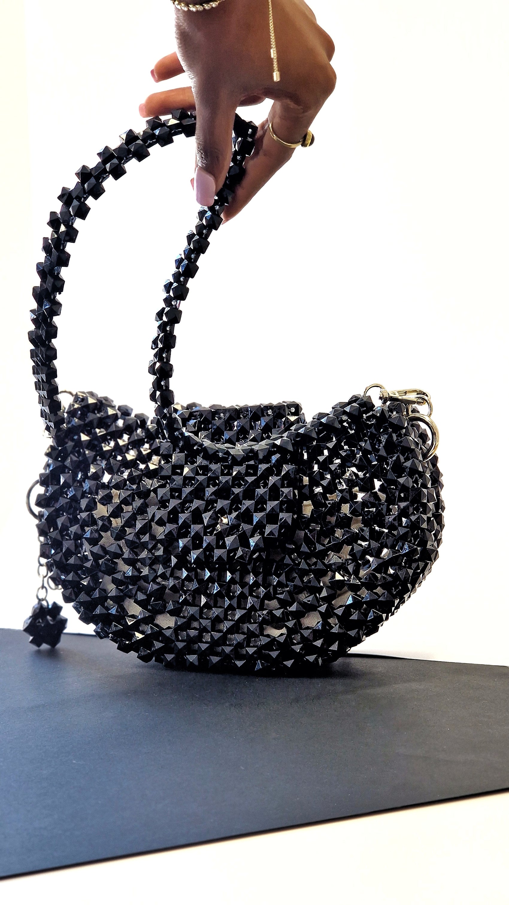 Sunset black beaded bag by Phiona's Touch