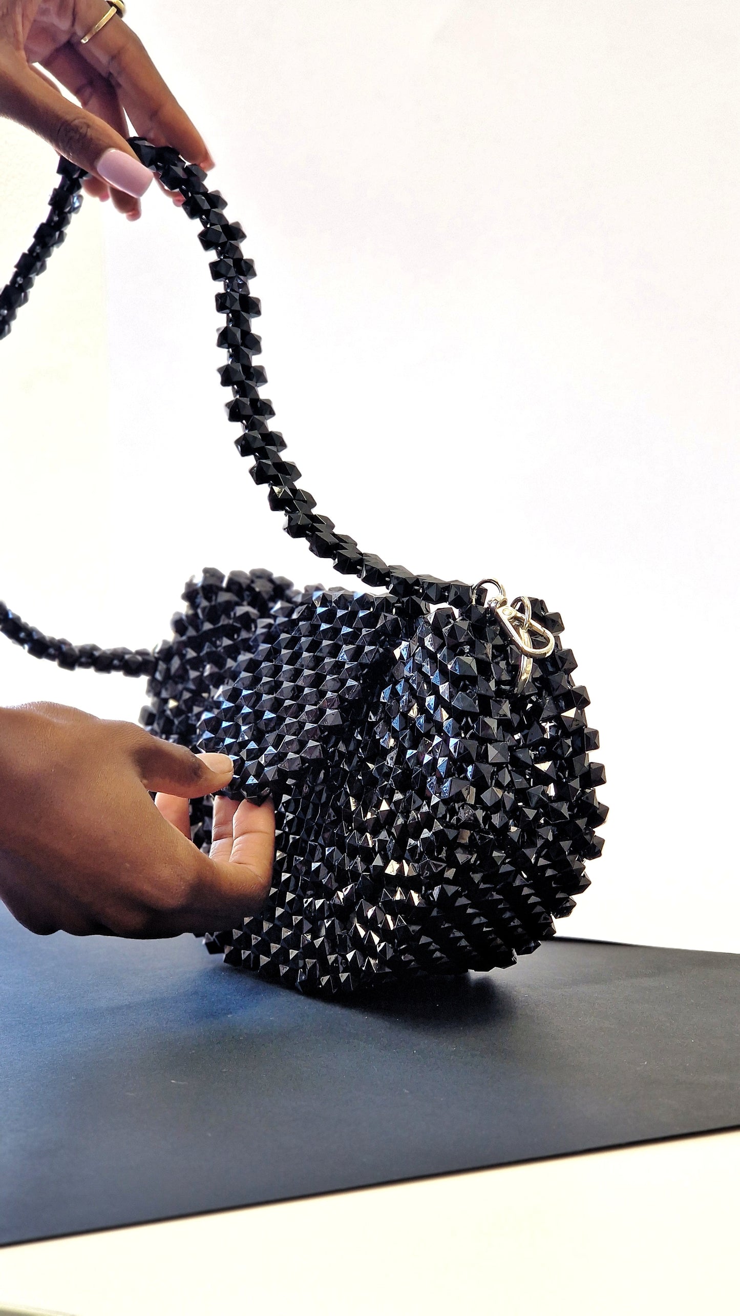 Sunset black beaded bag by Phiona's Touch