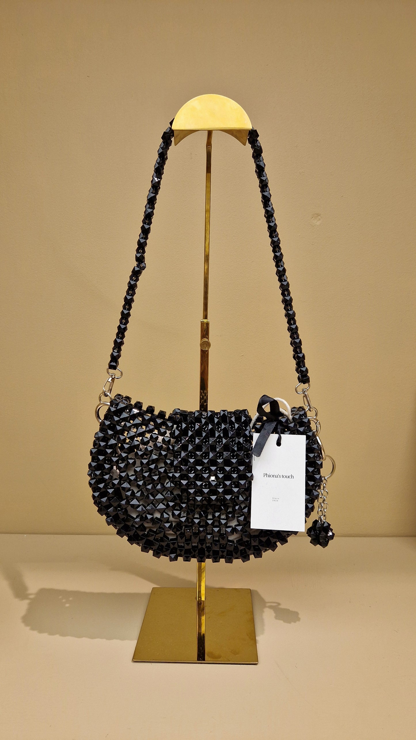 Sunset black beaded bag by Phiona's Touch