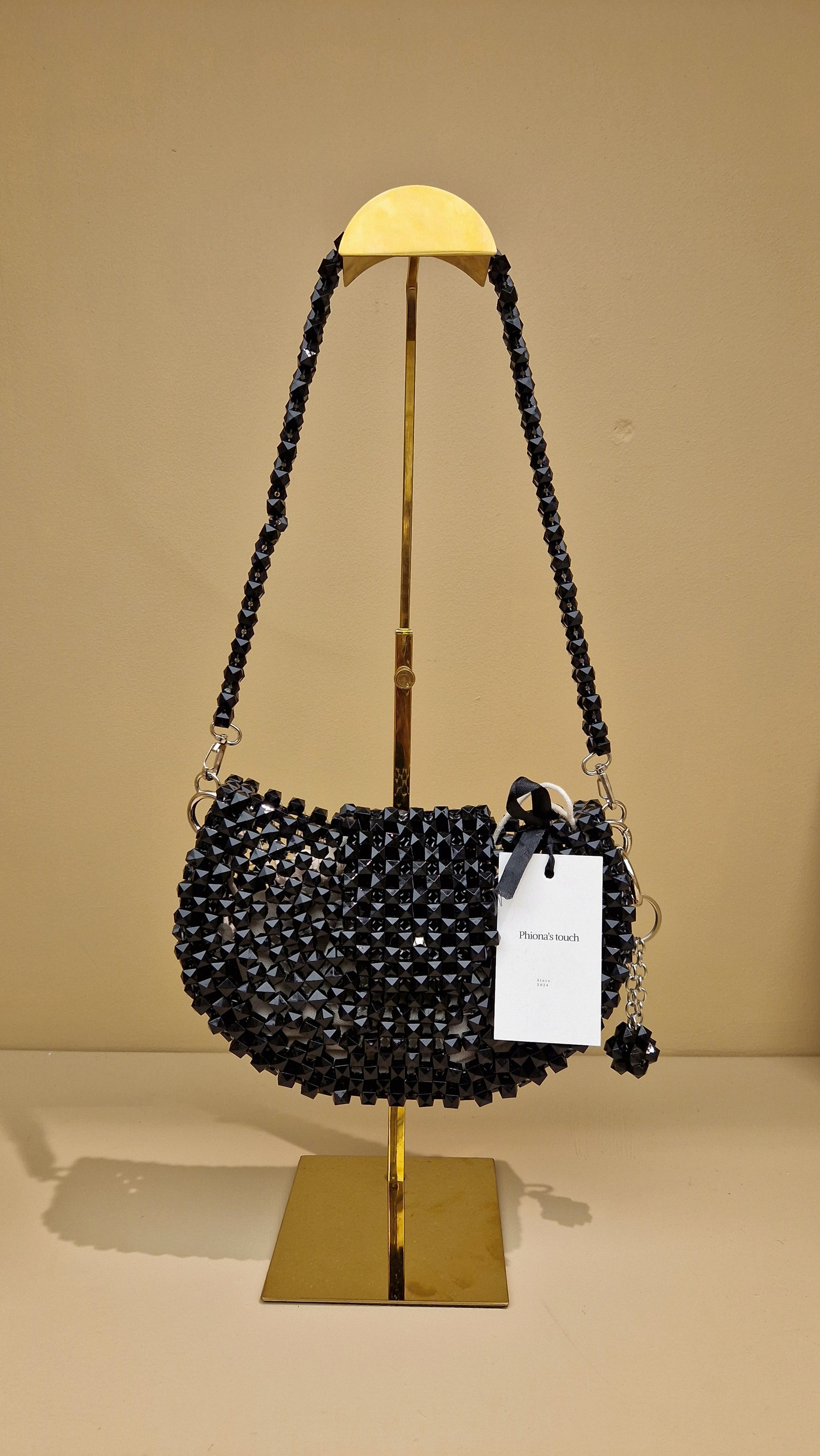 Sunset black beaded bag by Phiona's Touch