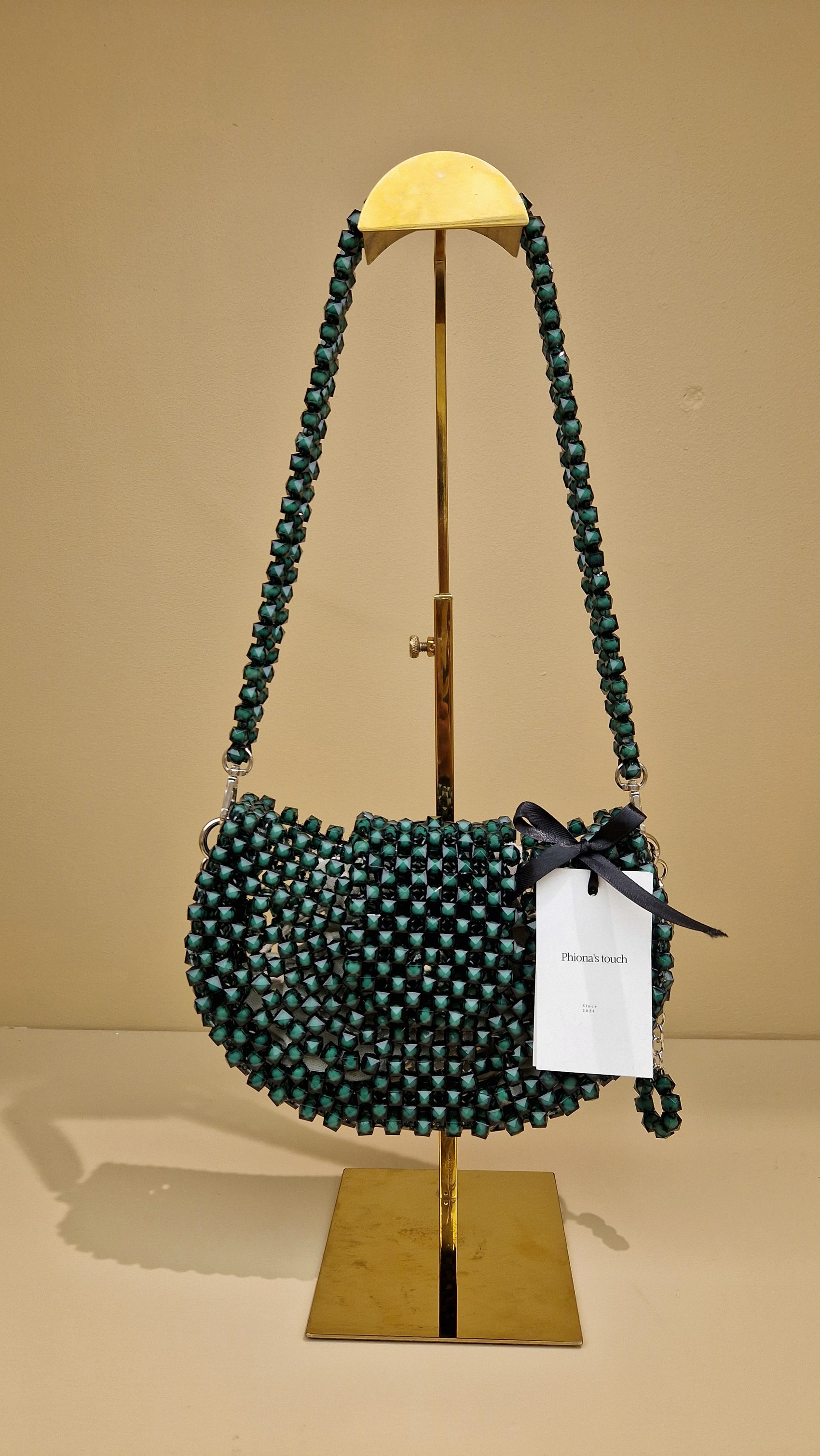 Sunset Emerald beaded bag by Phiona's Touch