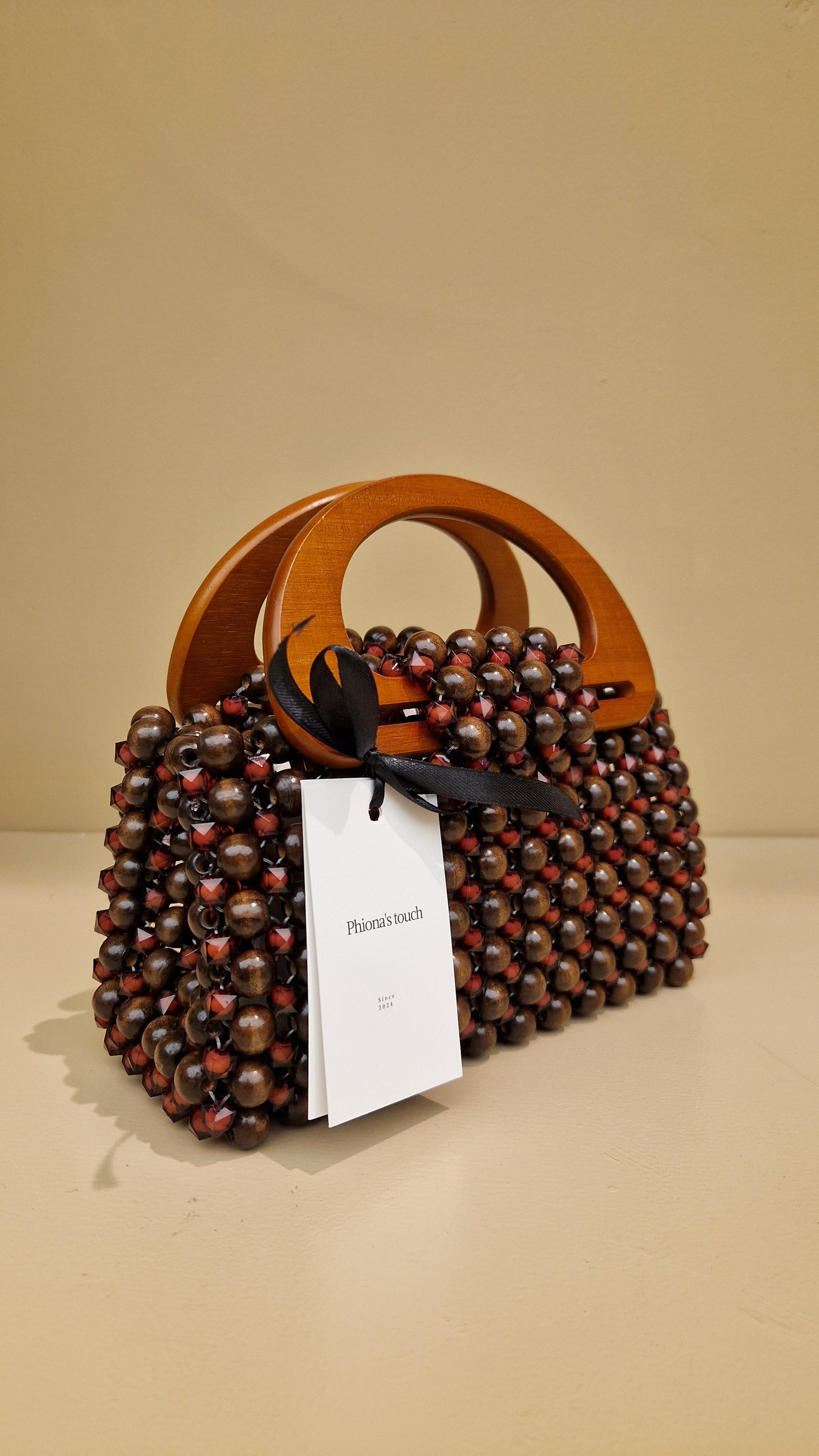 Nature Wooden Beaded bag by Phiona's Touch