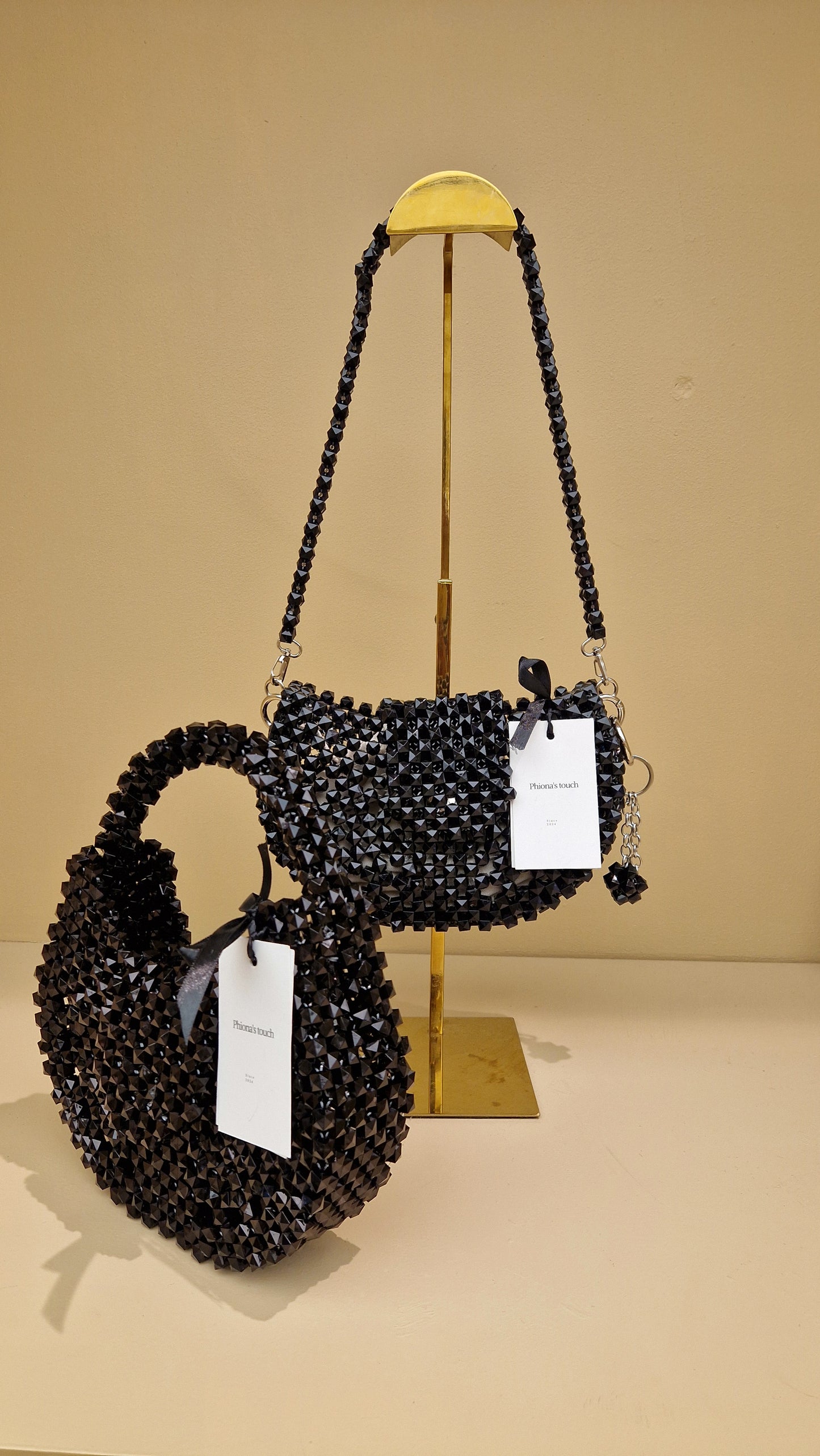 Sunset black beaded bag by Phiona's Touch