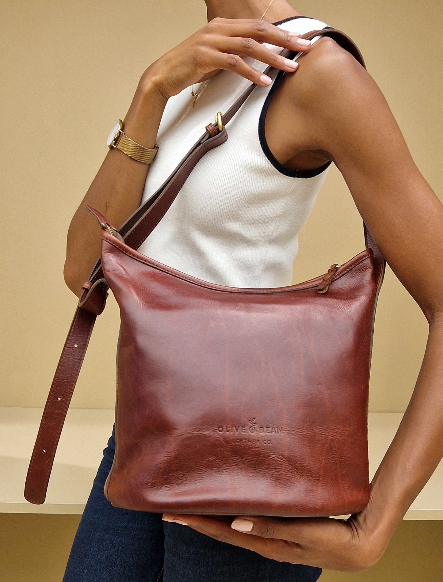 The Alice Burgundy Leather by Olive Bean
