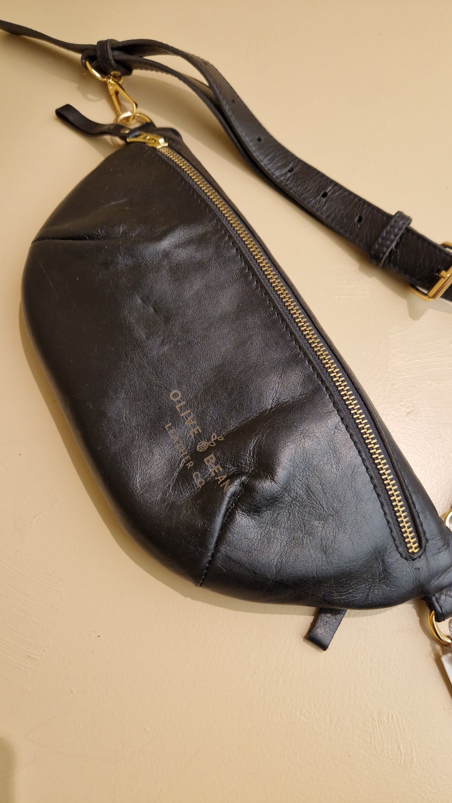 The Minimalist Leather Moonbag by Olive Bean