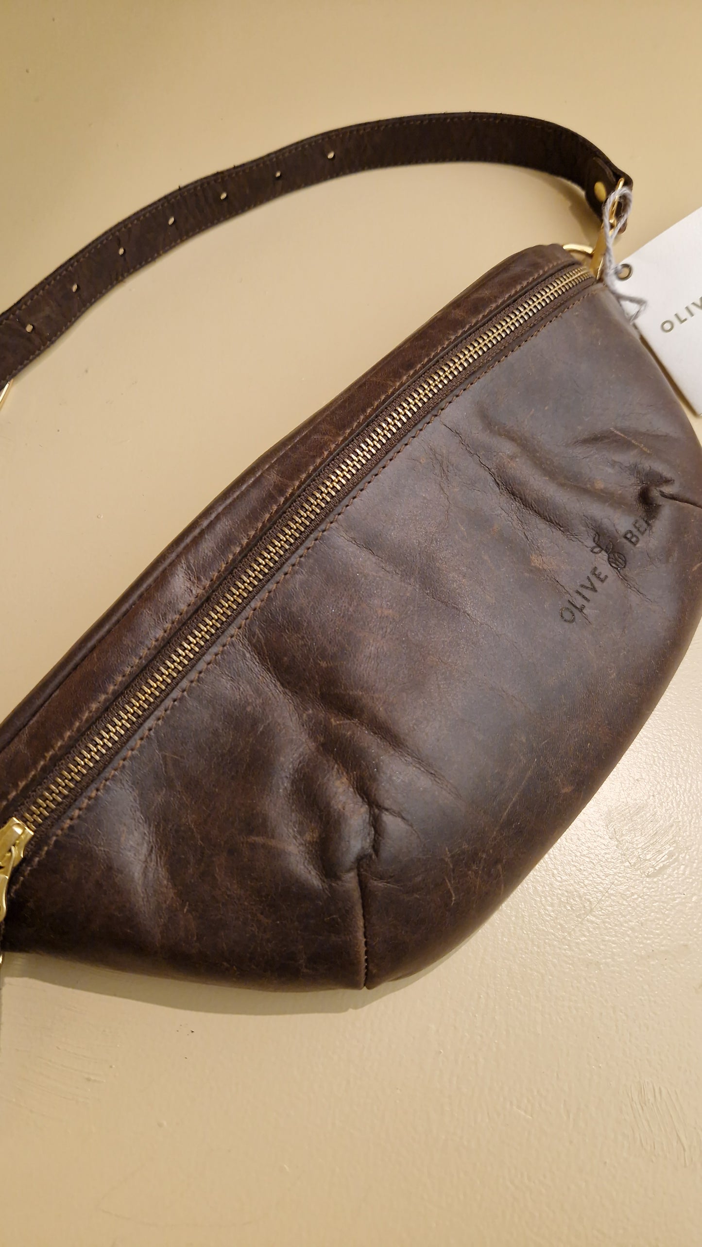 The Minimalist Leather Moonbag by Olive Bean