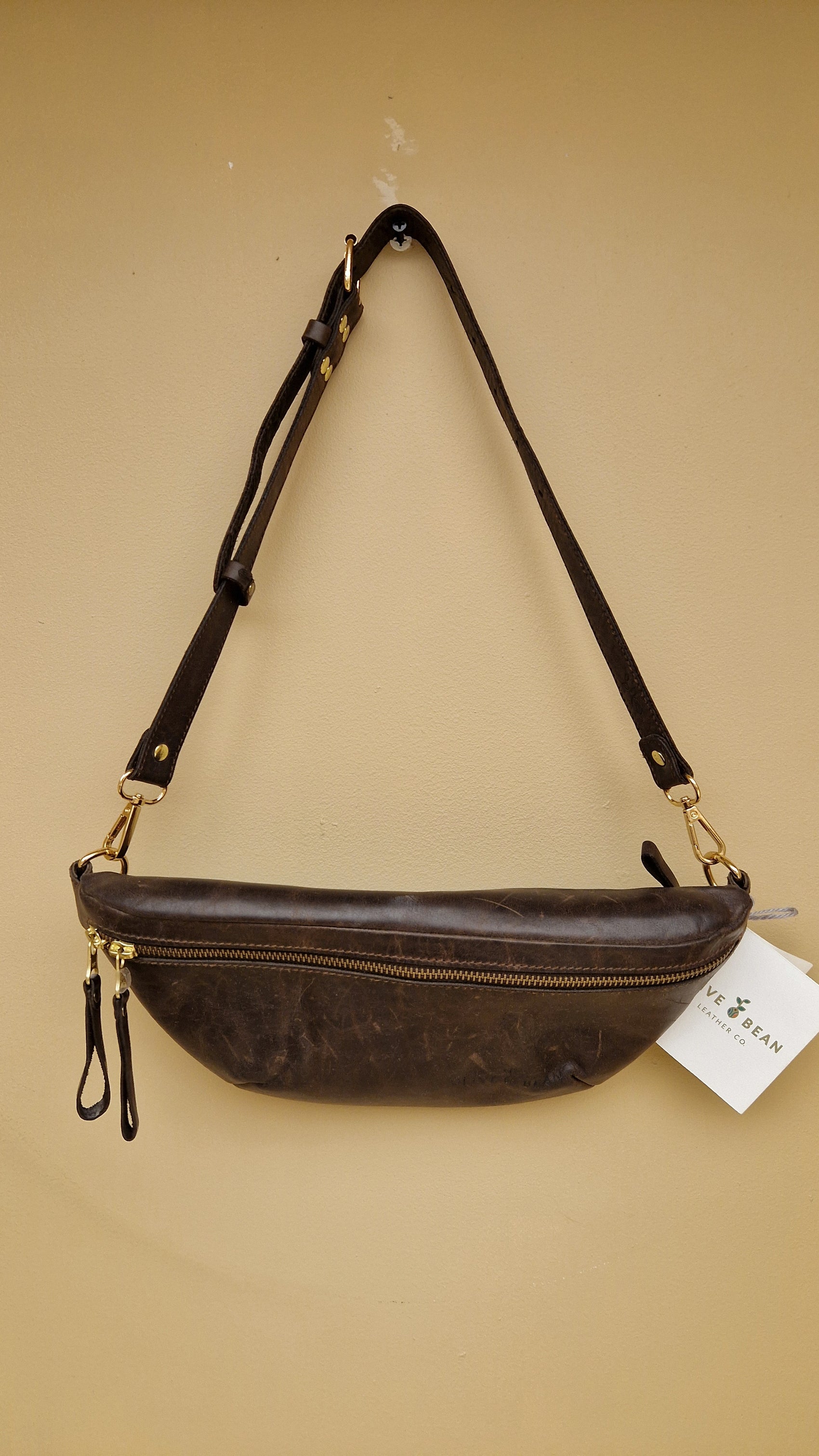 The Minimalist Leather Moonbag by Olive Bean