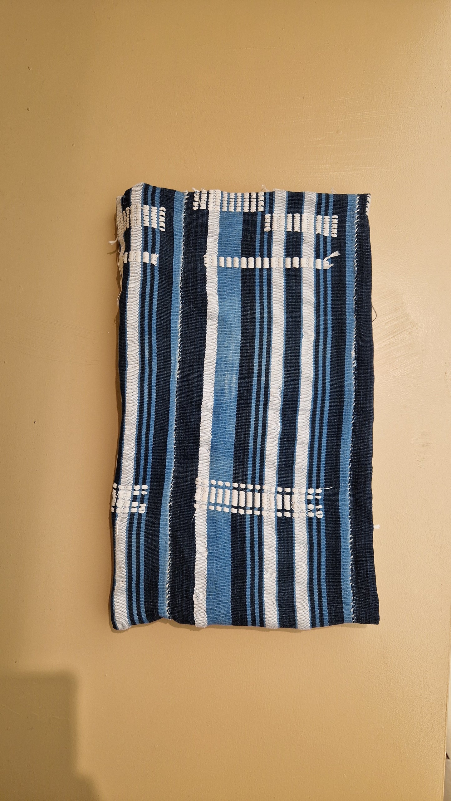 Indigo & Ivory Vertical Stripe Throw