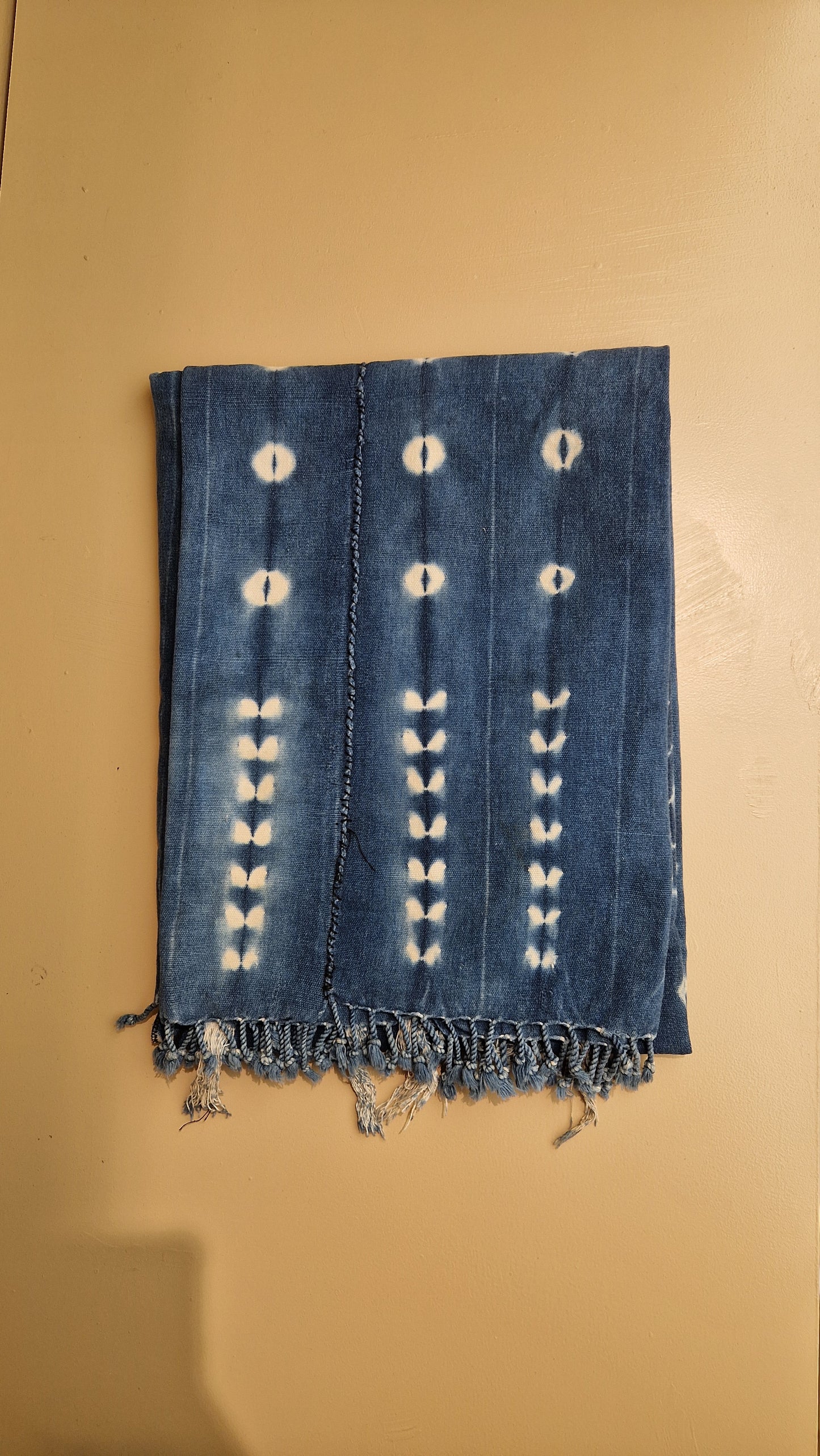 Indigo & Ivory Vertical Stripe Throw