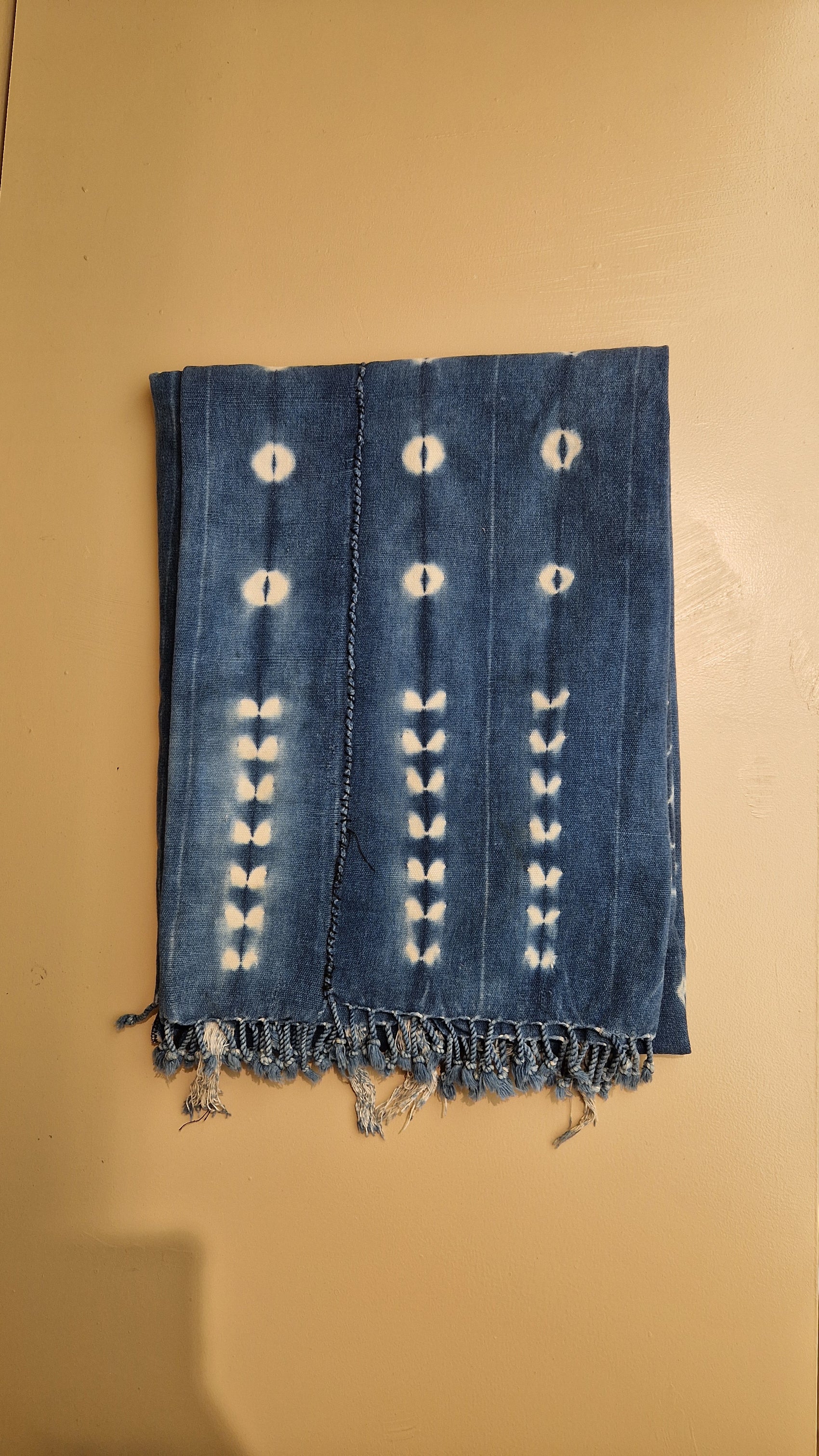 Indigo & Ivory Vertical Stripe Throw