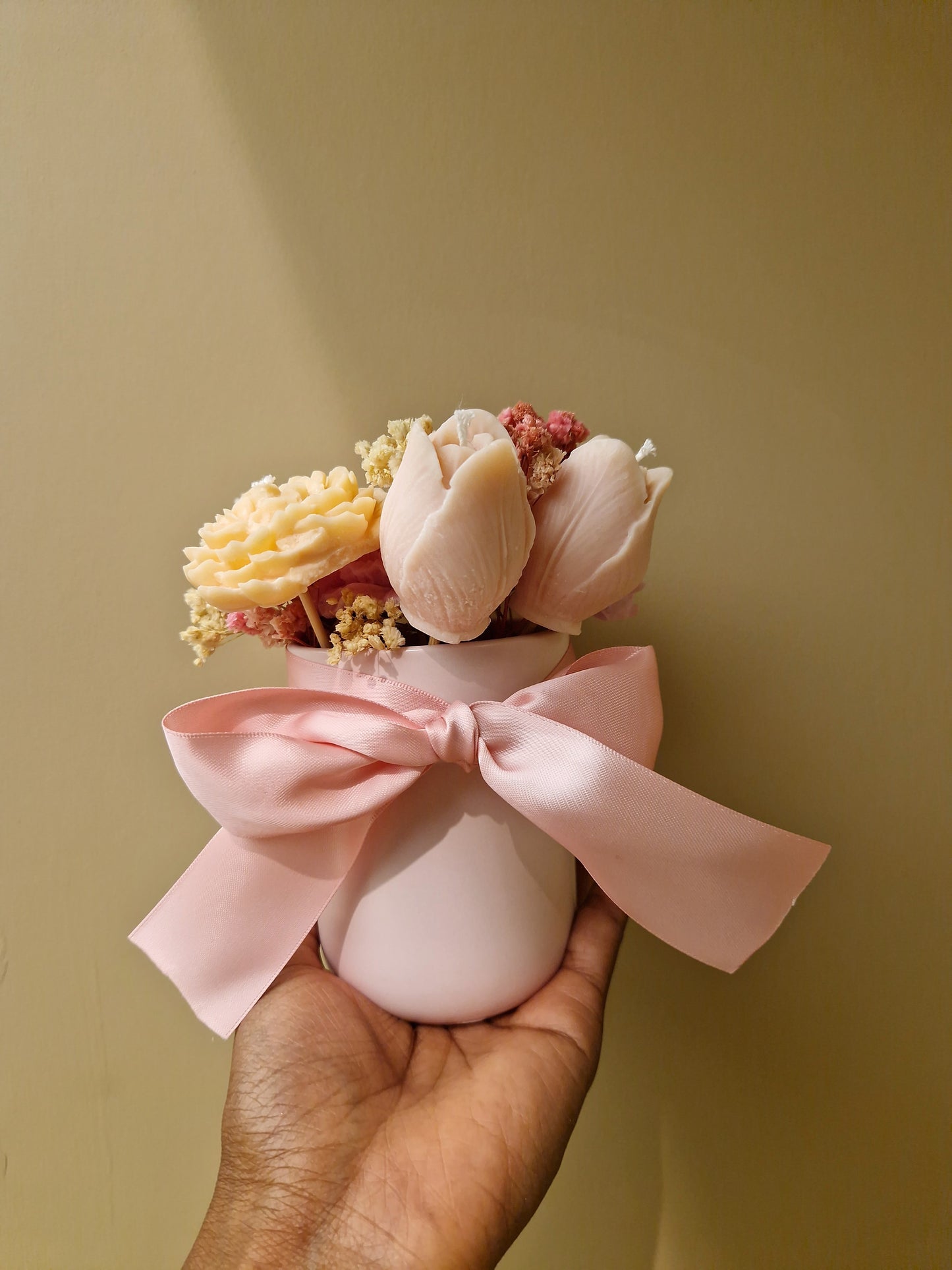 Petite Floral Candle Arrangement