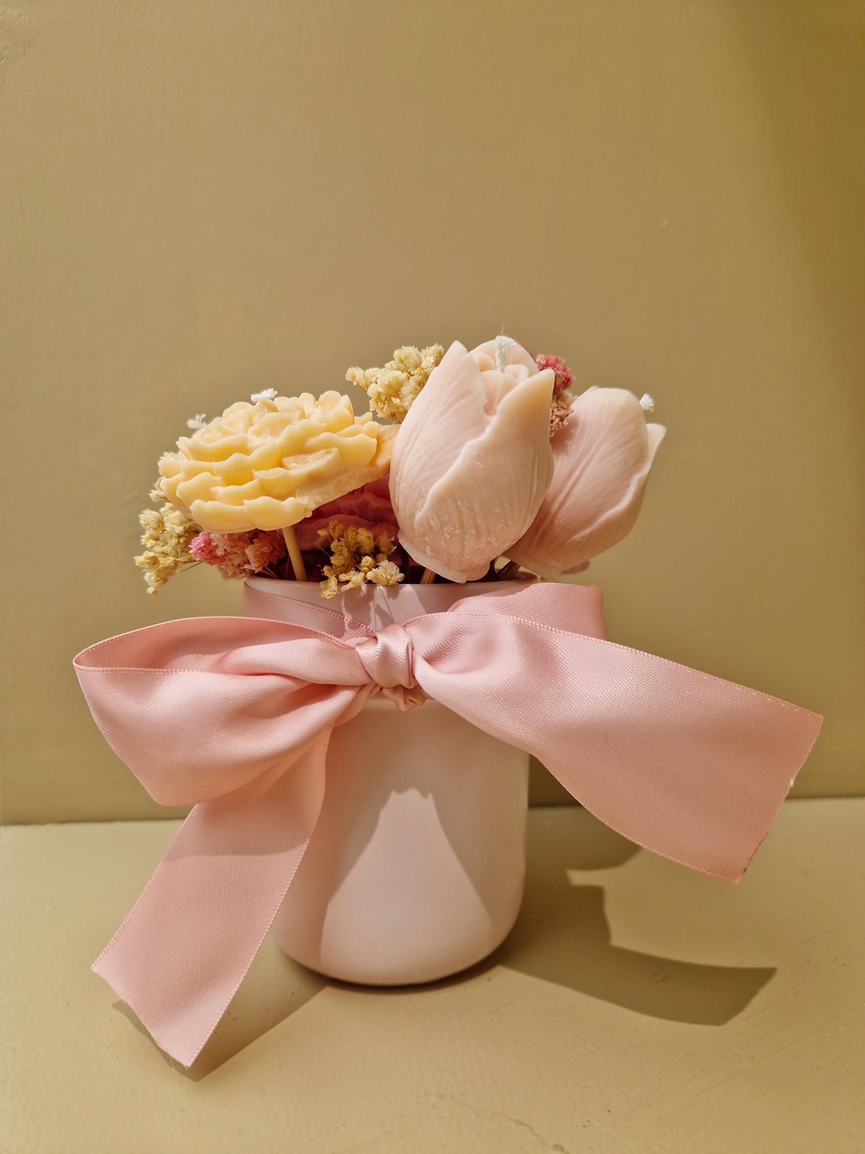 Petite Floral Candle Arrangement