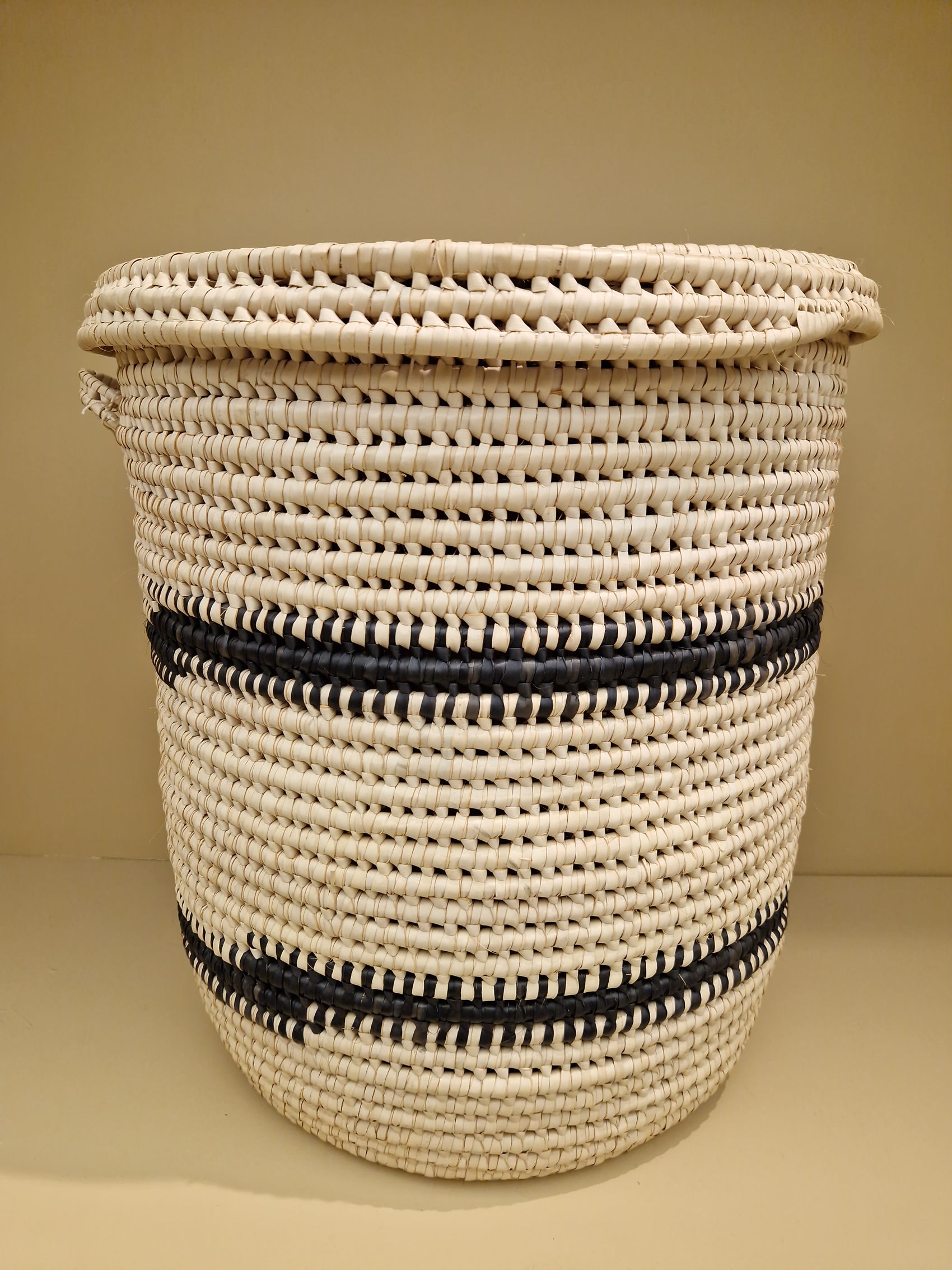 Mama Winnie Handwoven Storage Basket | Black Stripe