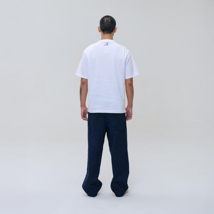 INDIGO T-SHIRT IN WHITE