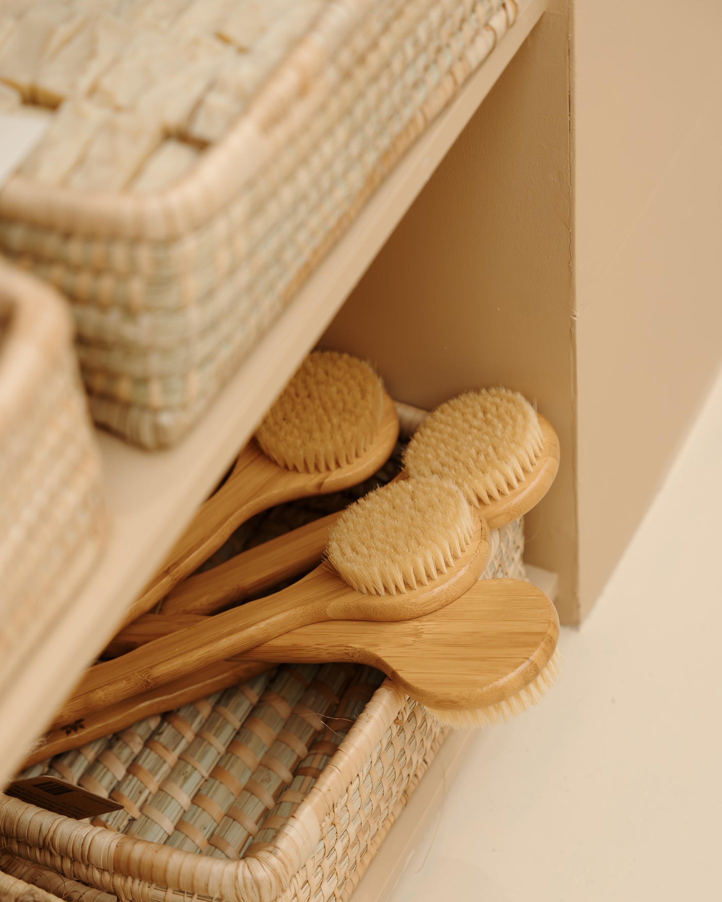 Bamboo Body Brush, Dry Brush with Natural Bristles