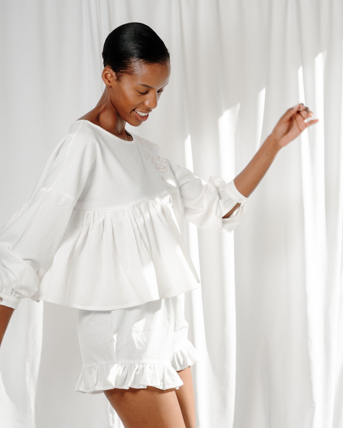 Musea - 100% Cotton Ruffle Top