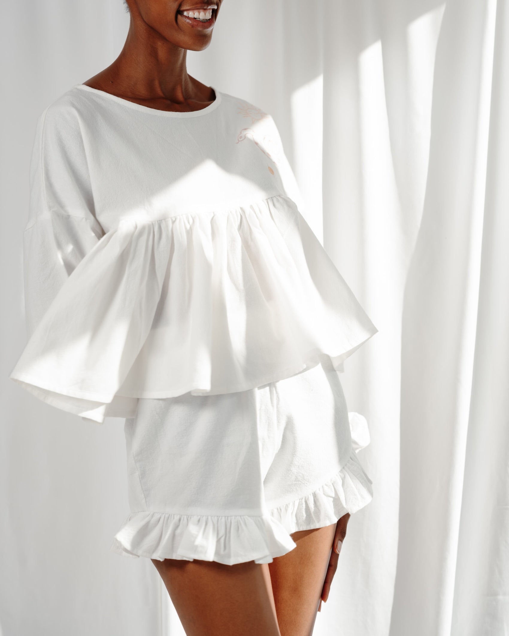 Musea - 100% Cotton Ruffle Top