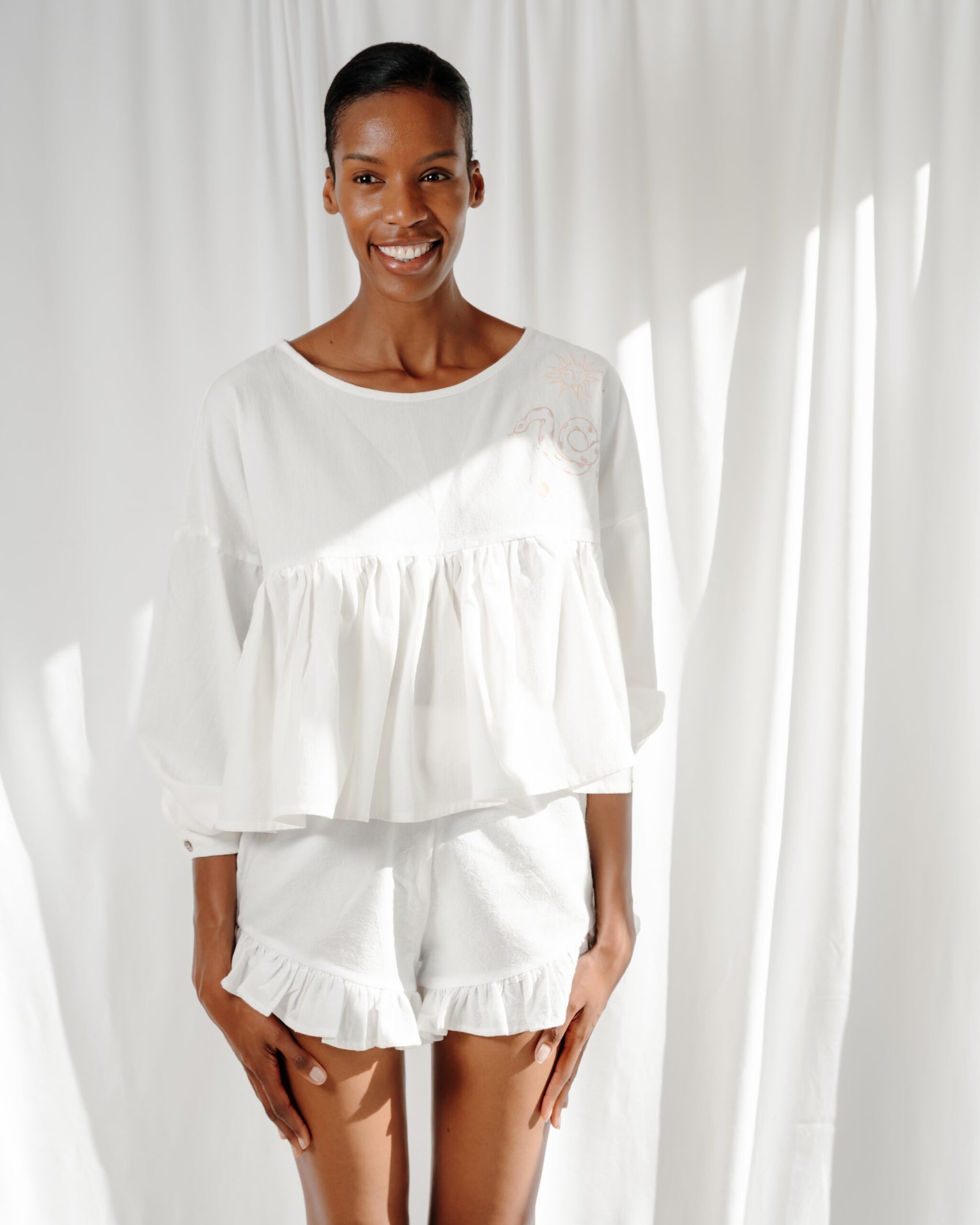 Musea - 100% Cotton Ruffle Top