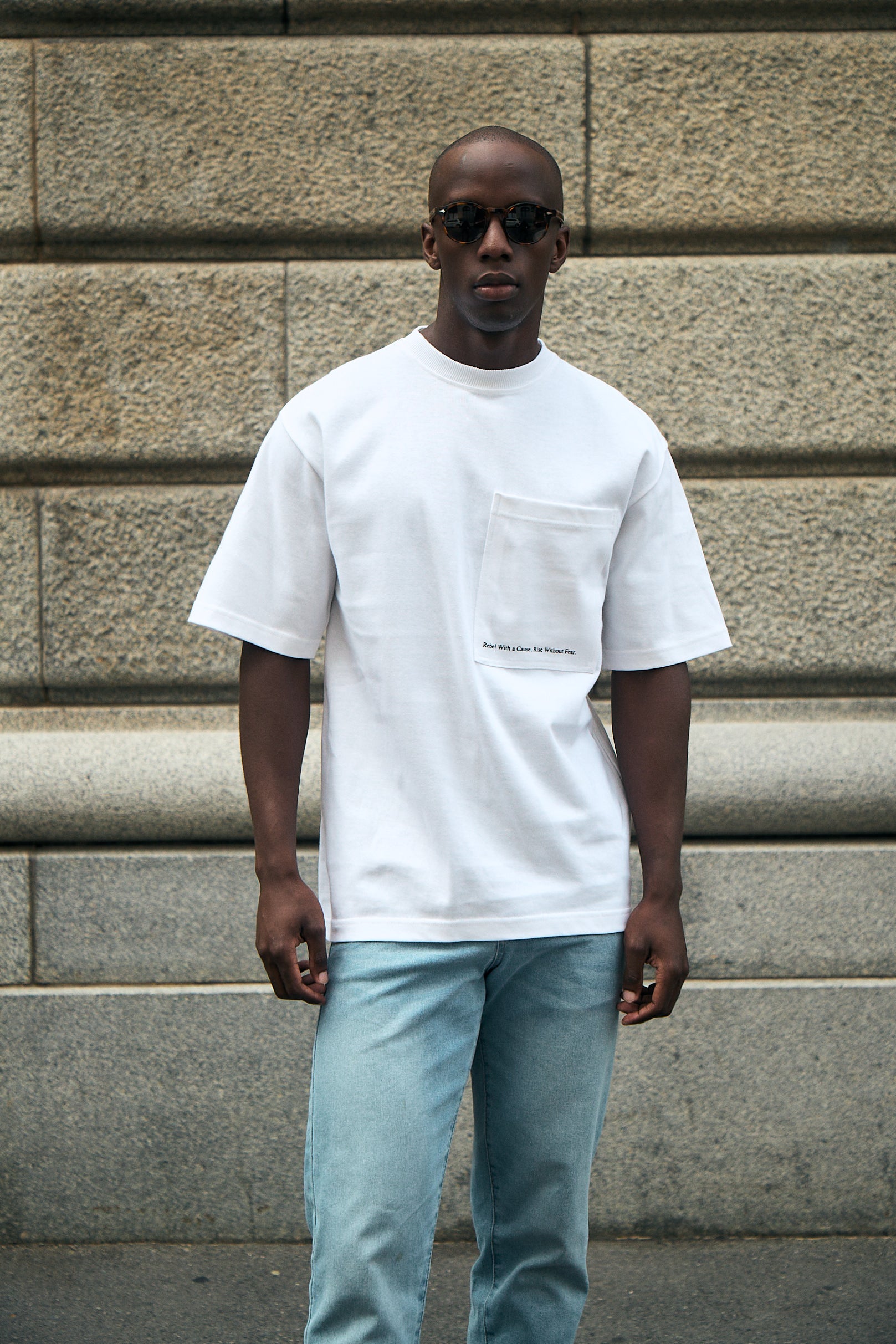 INDIGO T-SHIRT IN WHITE