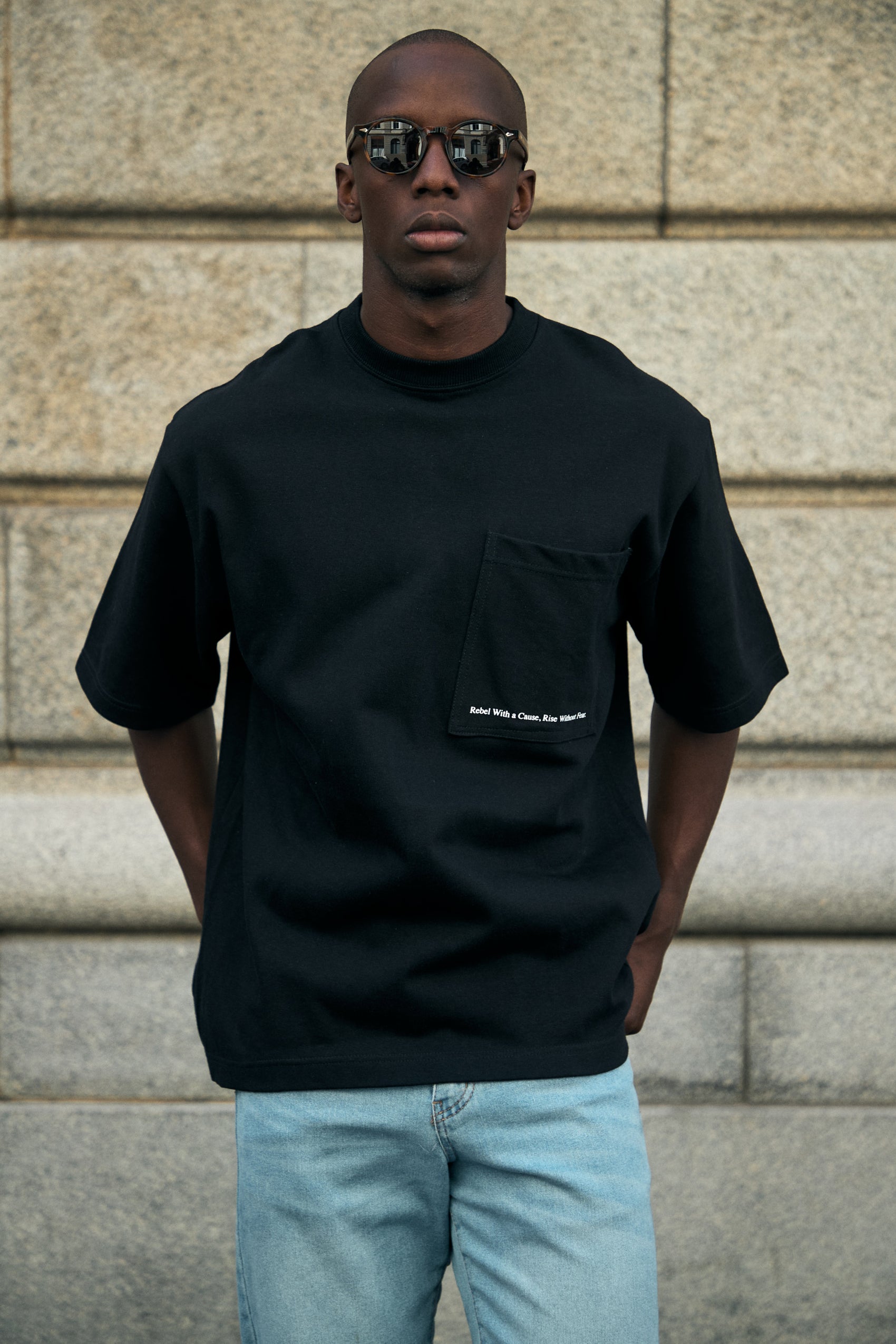 INDIGO T-SHIRT IN BLACK