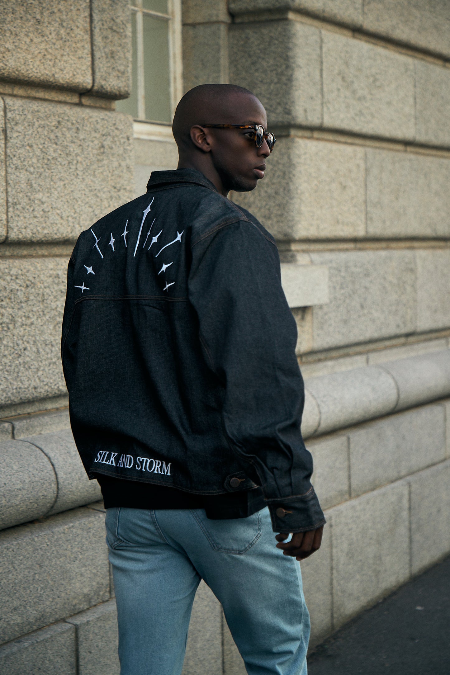 Rusty Denim Jacket in Black