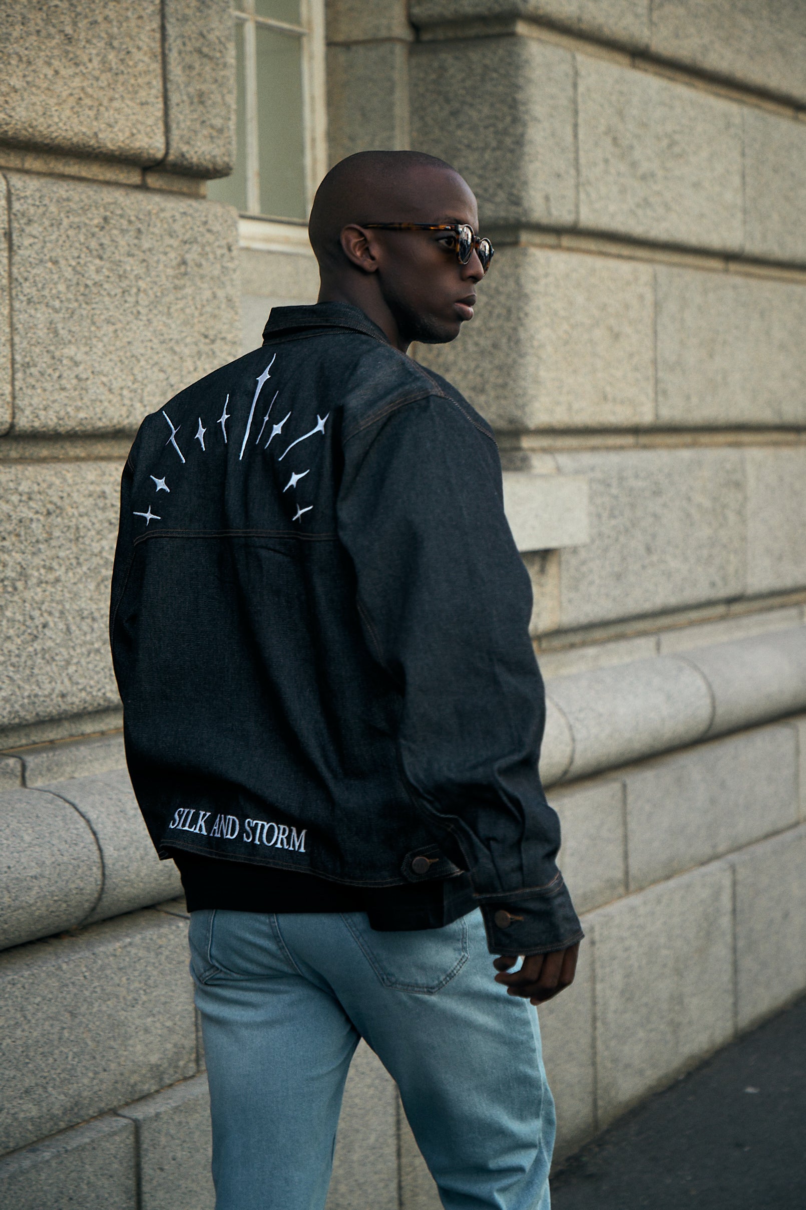 Rusty Denim Jacket in Black