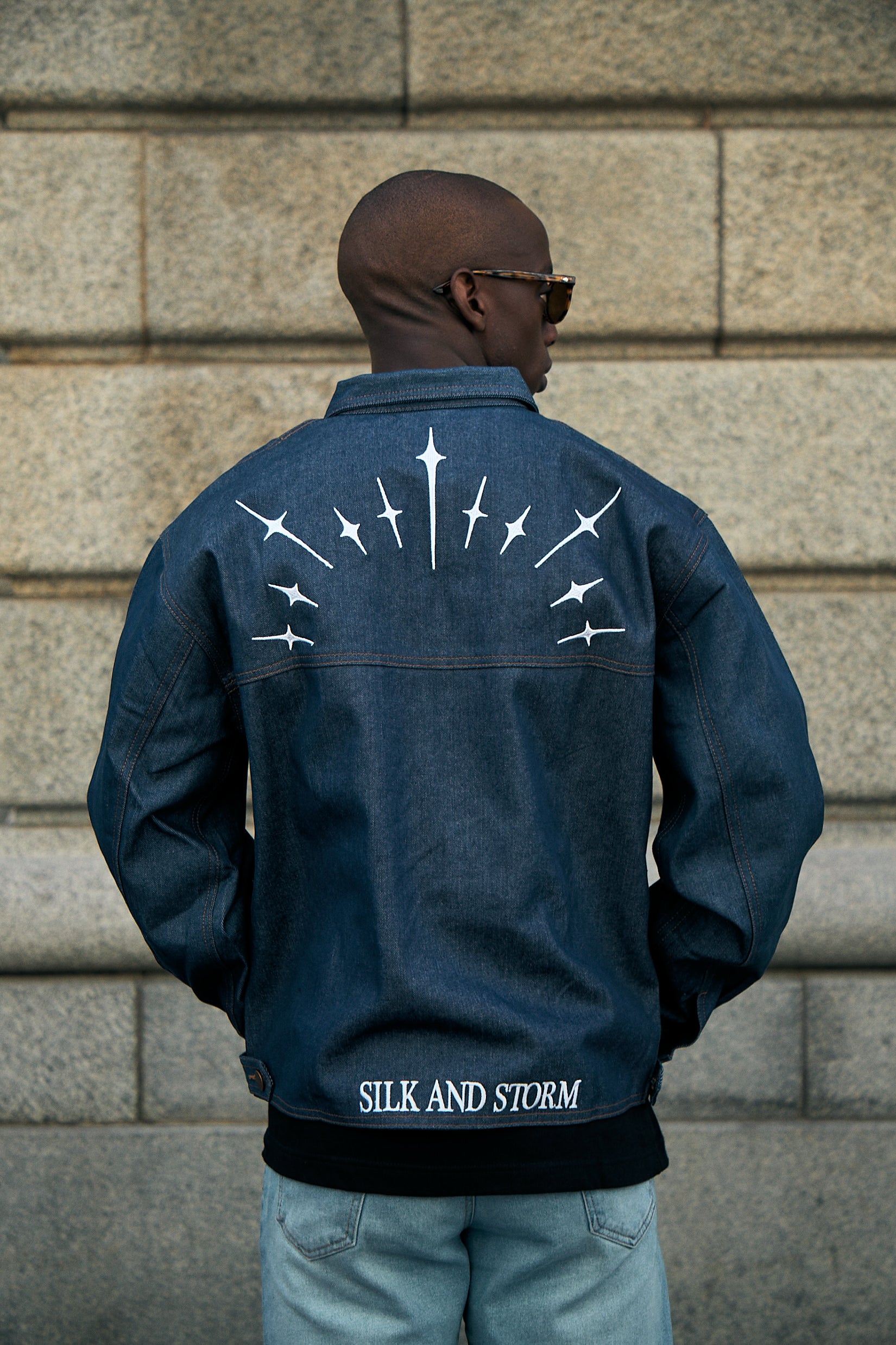 Rusty Denim Jacket in Navy