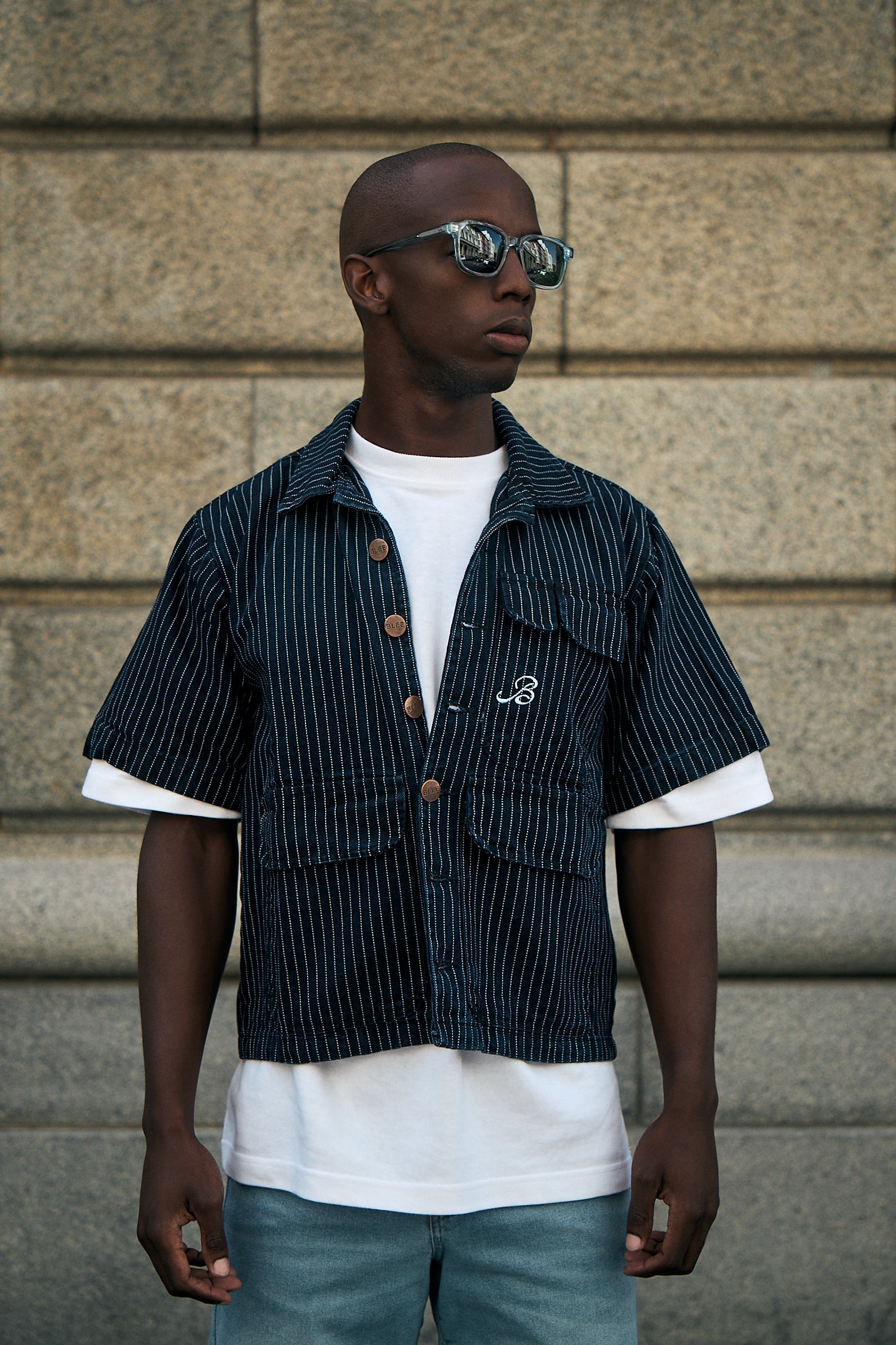 Azure Short Sleeve Denim Shirt