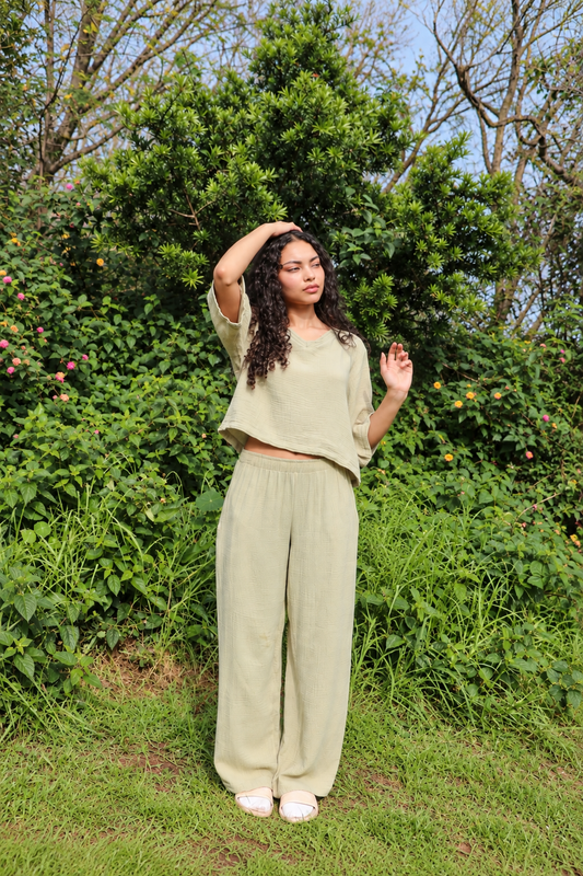LURVE | Relaxed Muslin Co-Ord Set – Sage Green