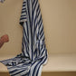 Indigo & Ivory Vertical Stripe Throw