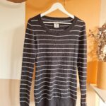 V-neck Stripe Grey Jumper