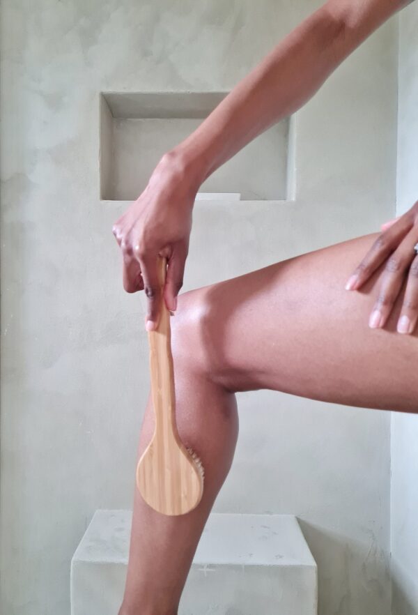 Bamboo Body Brush, Dry Brush with Natural Bristles - Image 4