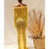 Yellow Crochet Dress with long sleeves - Image 6