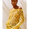 Yellow Crochet Dress with long sleeves - Image 4