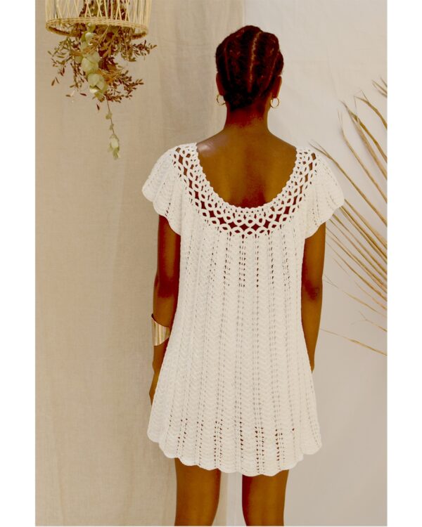 White short crochet dress - Image 6