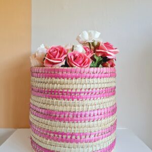 Pink Two-Tone Palm Basket